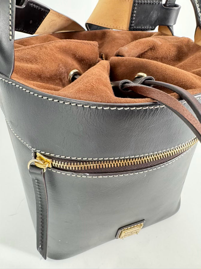 DOONEY & BOURKE Black & Brown Leather Bucket Bag
