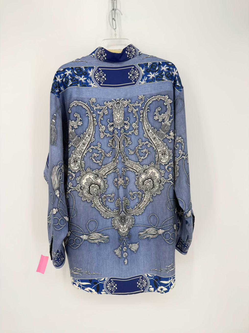 ETRO Size 44 Blue Silk Print Blouse