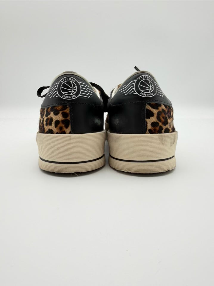 GOLDEN GOOSE WMNS Size 38 White & Brown Animal Print Sneakers