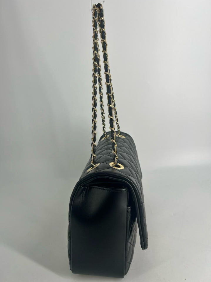 BORSE IN PELLE Black Leather Quilted Purse