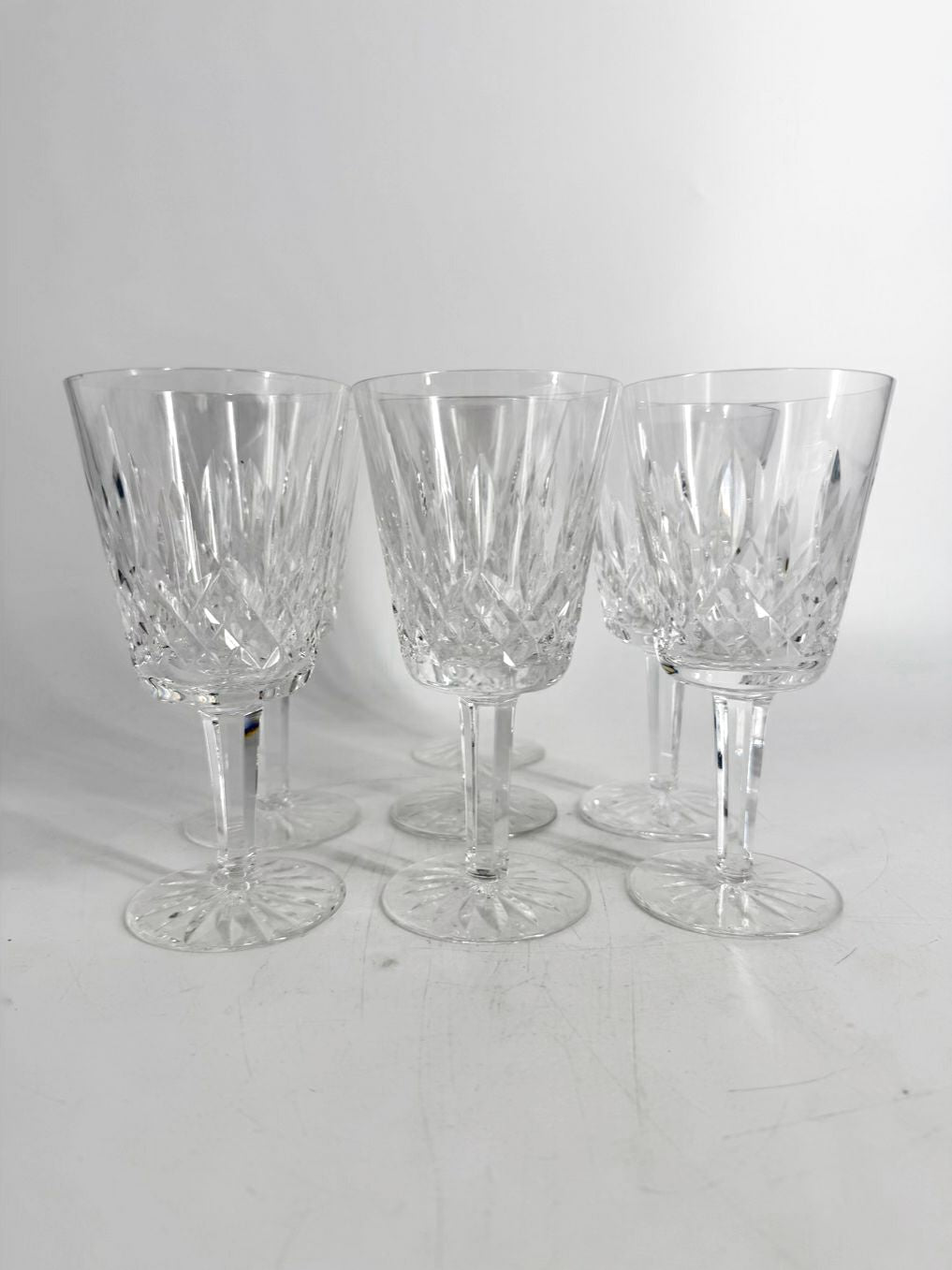 WATERFORD Clear Crystal  Set of 7 Water Glasses