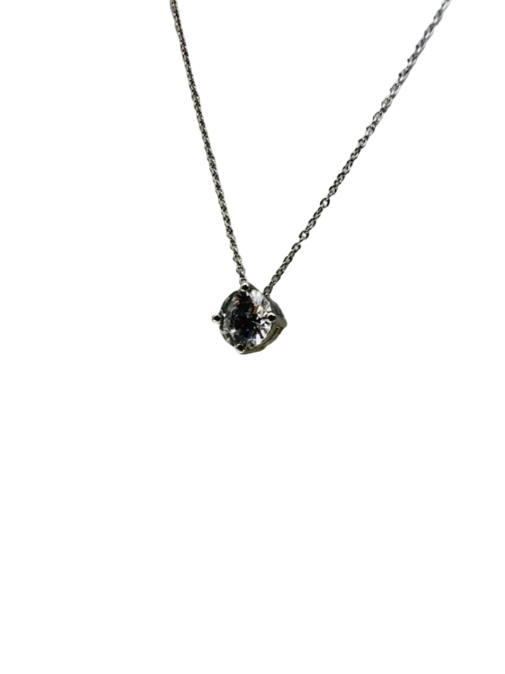 LAFONN STERLING SILVER 925 Crystal Solitaire Pendant Necklace
