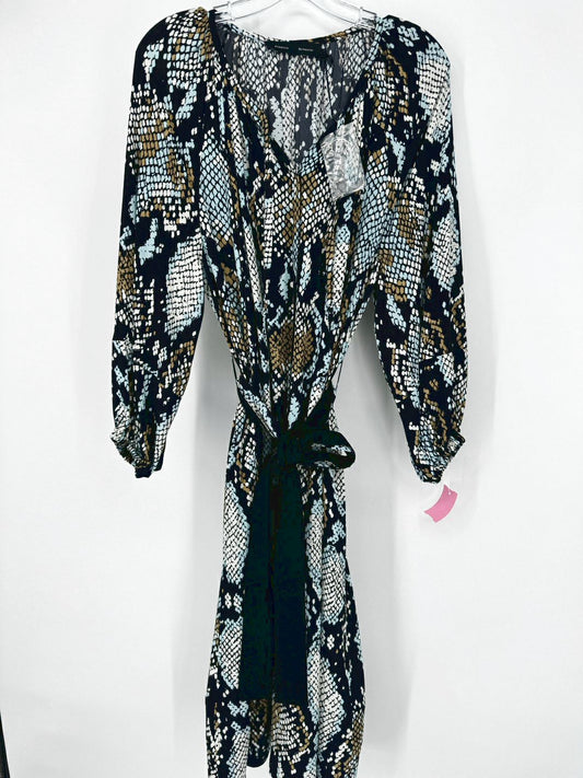 PROENZA SCHOULER Size 10 Black & Blue Snake Print Dress