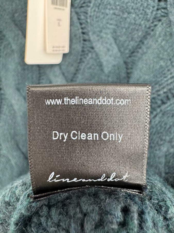LINE AND DOT Size L Dark Teal Turtleneck Sweater NWT