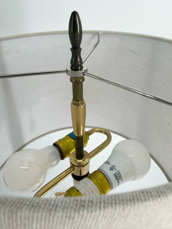 Brass Pineapple Lamp w/ Shade