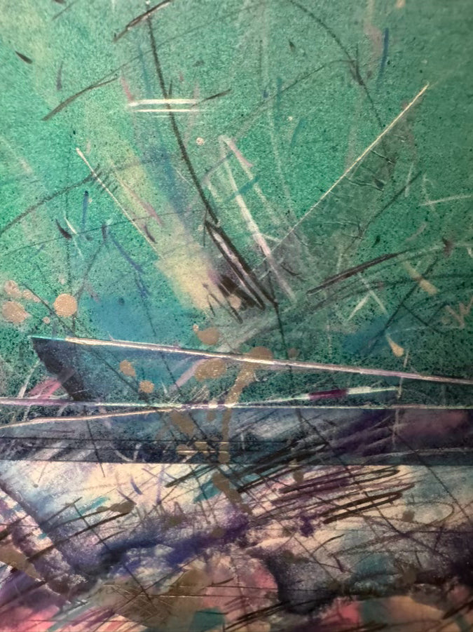 WILLIAM GEORGE "A Subtle Shift" Mixed Media in Silver Frame