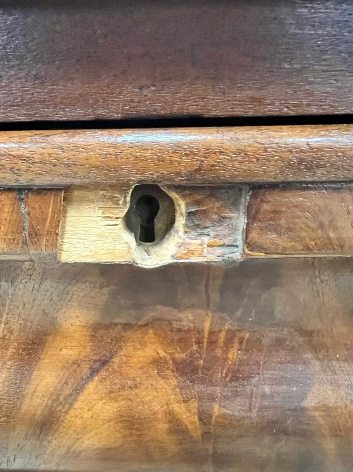 ANTIQUE Wood Empire Chest w/ Mirror
