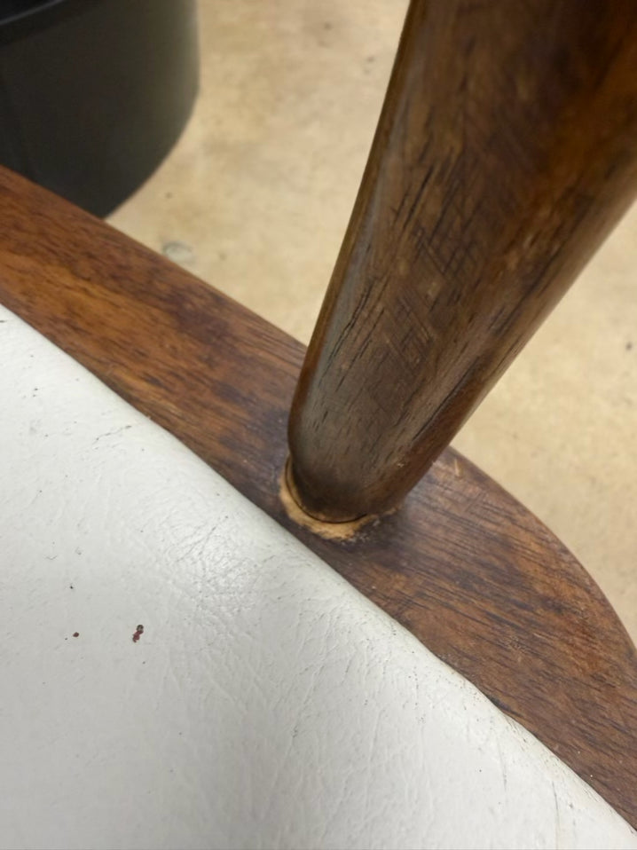BOLING CHAIR CO By Jack Cartwright Mid Century Modern Wood & Leather Pair Of Charter Armchairs