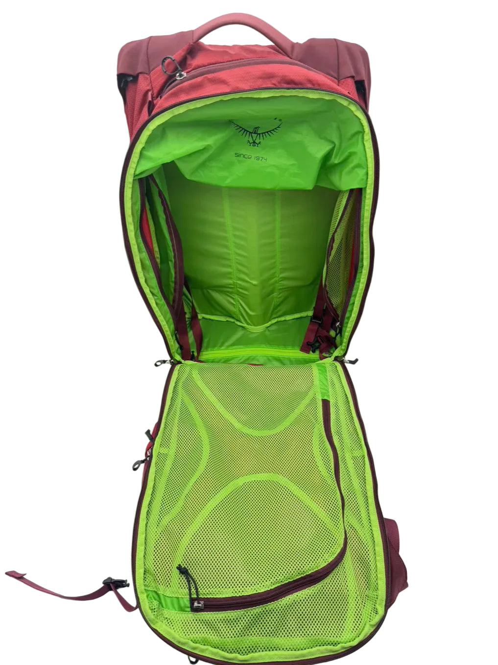 OSPREY Ozone Convertible Day Red Nylon Back Pack w/ Wheels