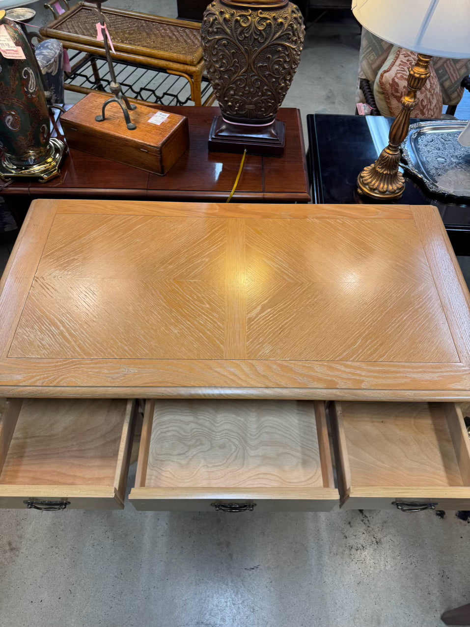 Light Oak Desk w/ Stretchers on Bottom