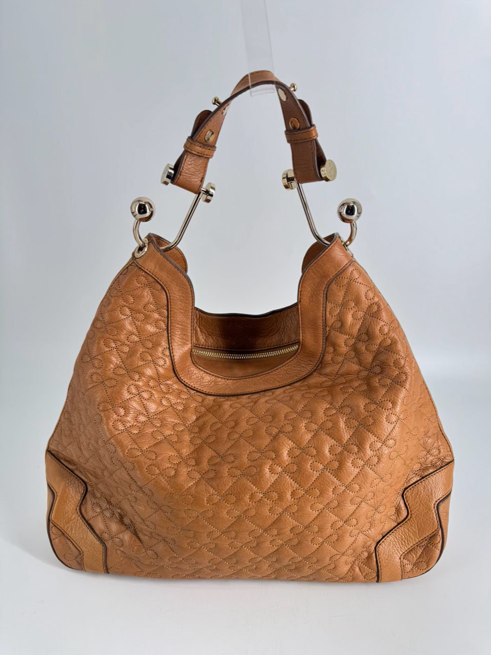 ANYA HINDMARCH Cognac Leather Bow Detail Purse