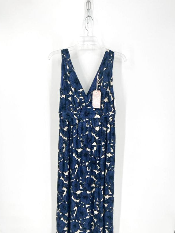 TRAFFIC PEOPLE Size M Dark Blue Floral Sleeveless Dress
