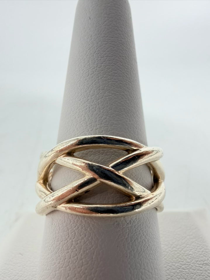 TIFFANY & CO. STERLING SILVER Multi Strand Knot Ring