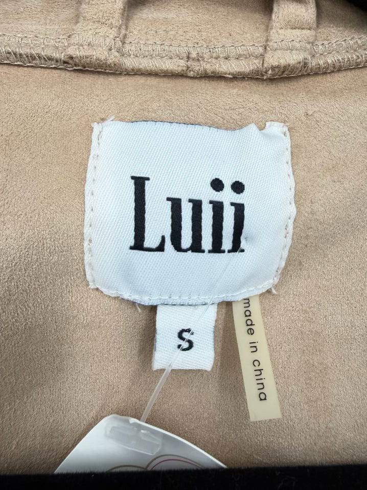 LUII Size Wmn's S Tan Faux Suede Tie Front Jacket NWT