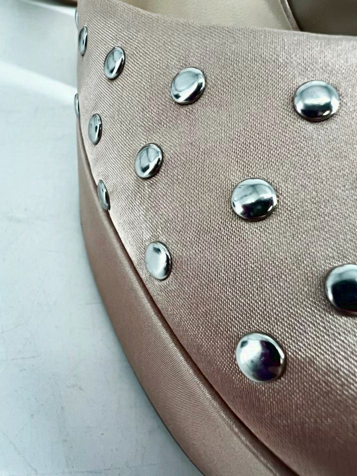 SILENT D Size 39 Rose Gold Leather Studded Pumps NWOT