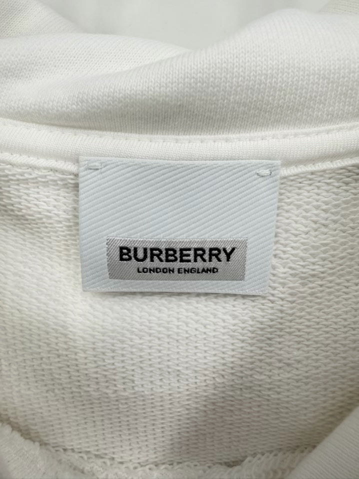 BURBERRY LONDON Horseferry Wmn's Size S White & Black Print Hoodie