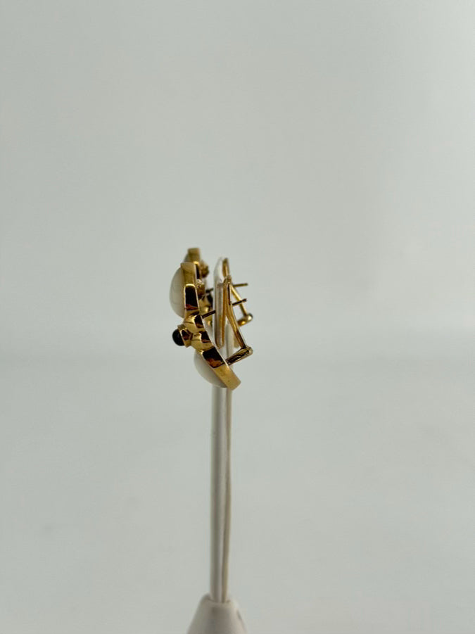 KYLO STERLING SILVER Gold Tone Gemstone Lever Back Earrings