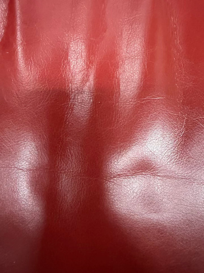 BRADINGTON YOUNG Red Leather & Wood Desk Chair