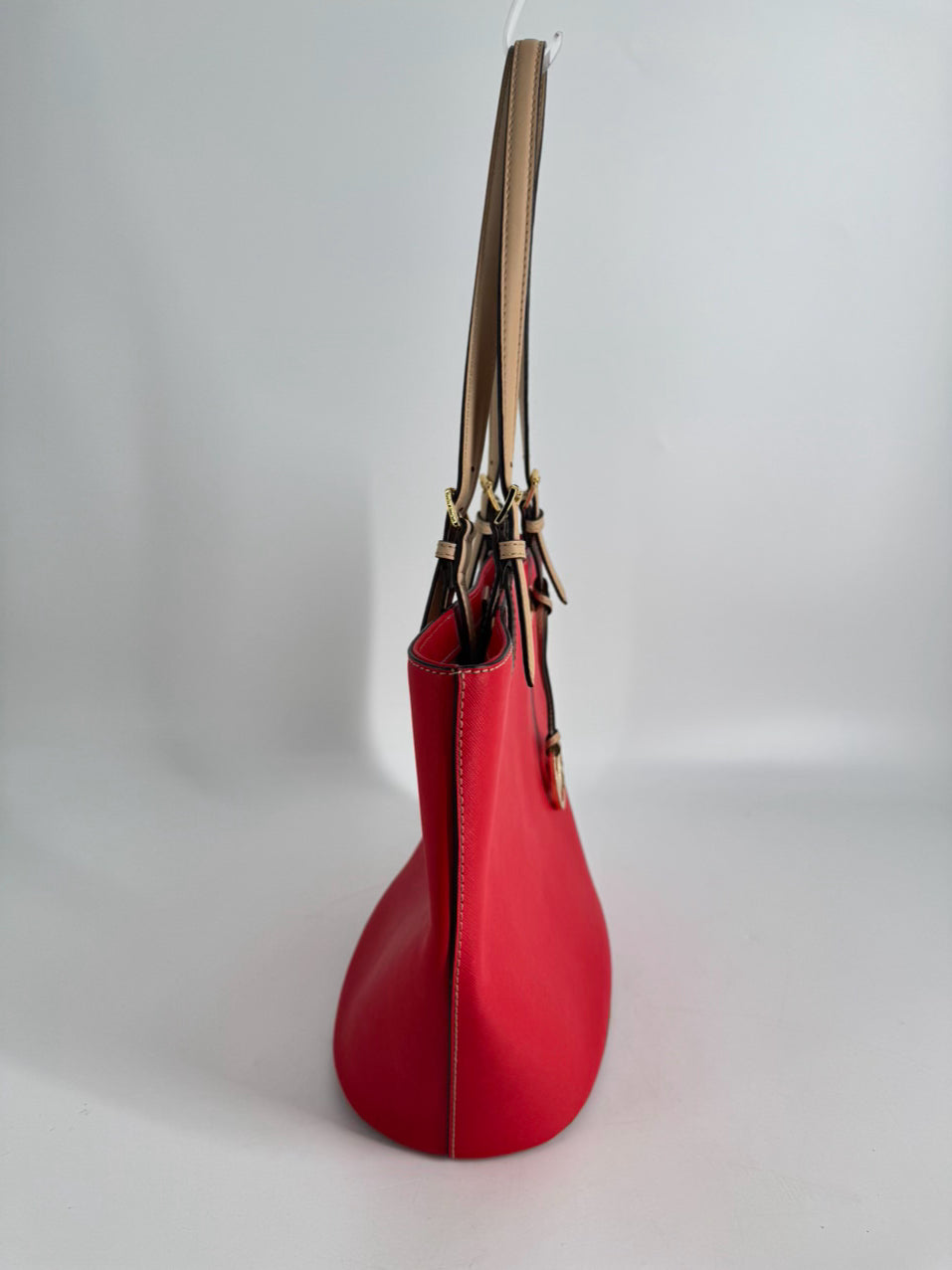 MICHAEL KORS Red & Tan Leather Purse