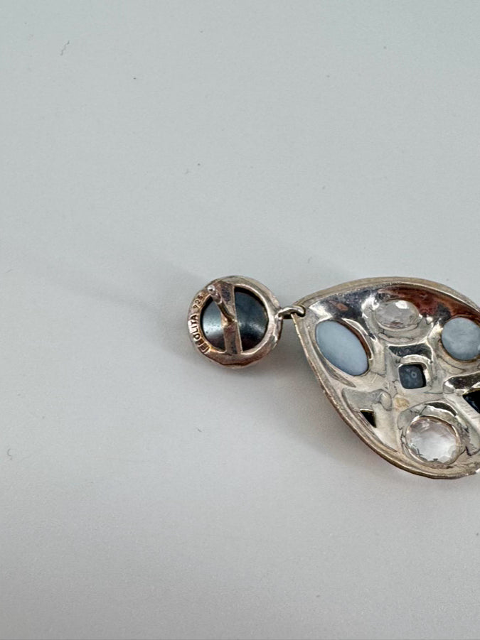 IPPOLITA STERLING SILVER Blue & Purple Rhinestone Earrings