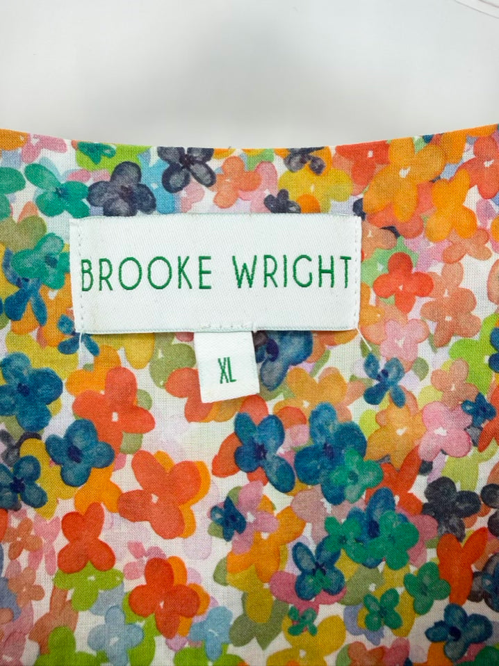 BROOKE WRIGHT Size XL Mustard Floral Blouse