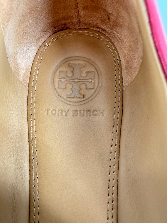 TORY BURCH Size 8.5 Cherry Red Leather Flats