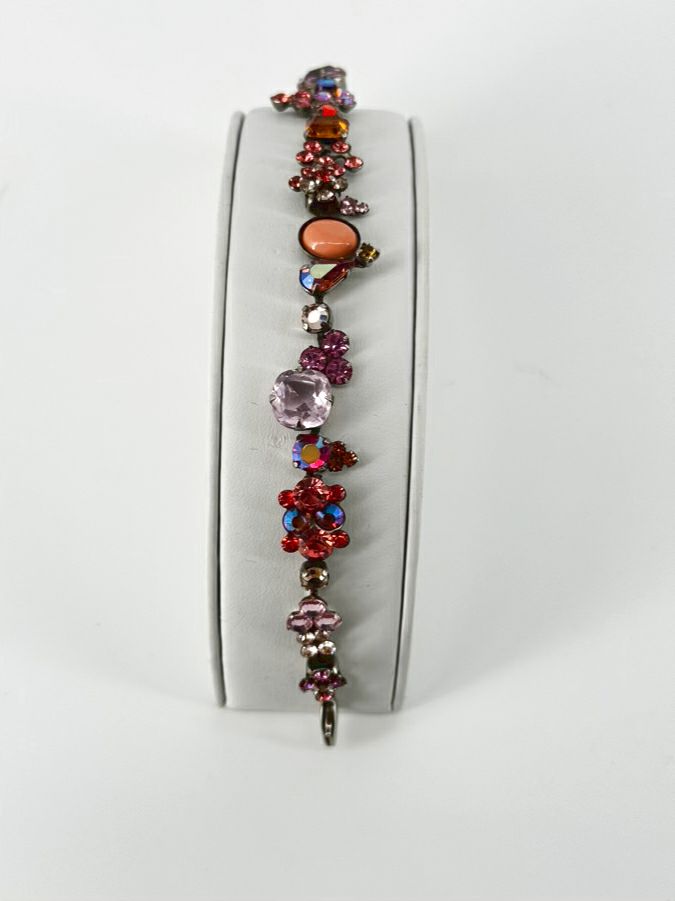 SORRELLI Silver Tone Pink Rhinestone Bracelet