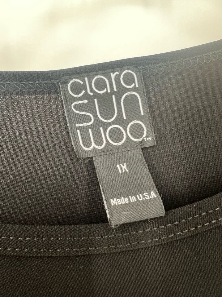 CLARA SUN WOO Size 1X Black Tunic NWT