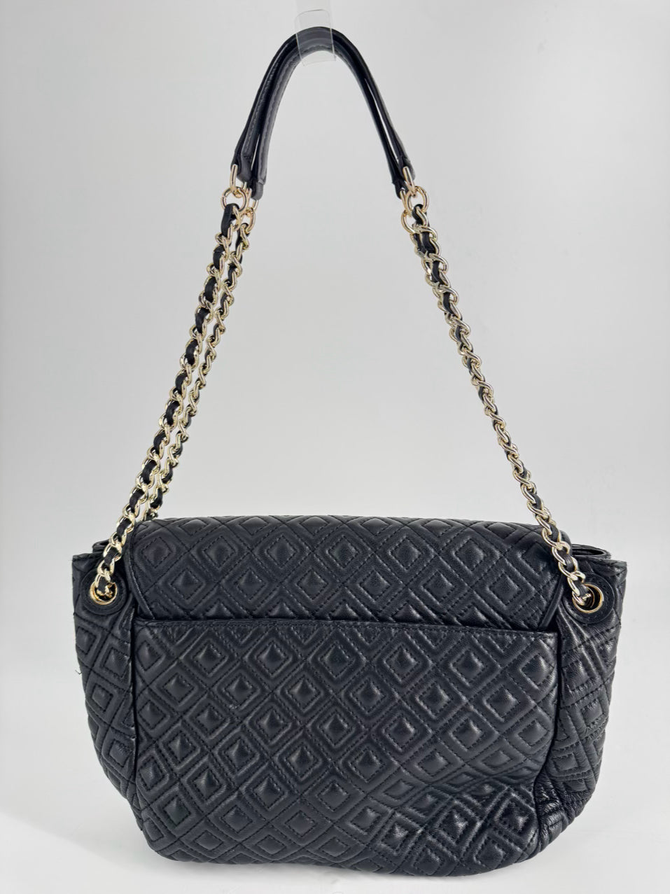 TORY BURCH Black Quilted Leather Purse