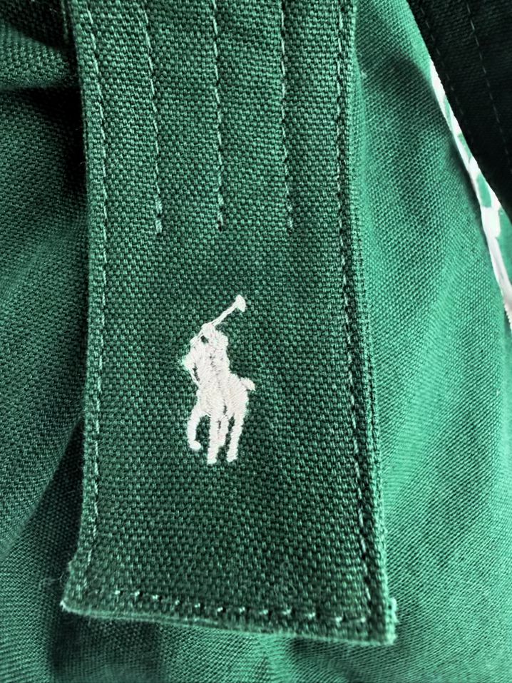 POLO RALPH LAUREN Hunter Green Canvas Letter Tote Bag NWT