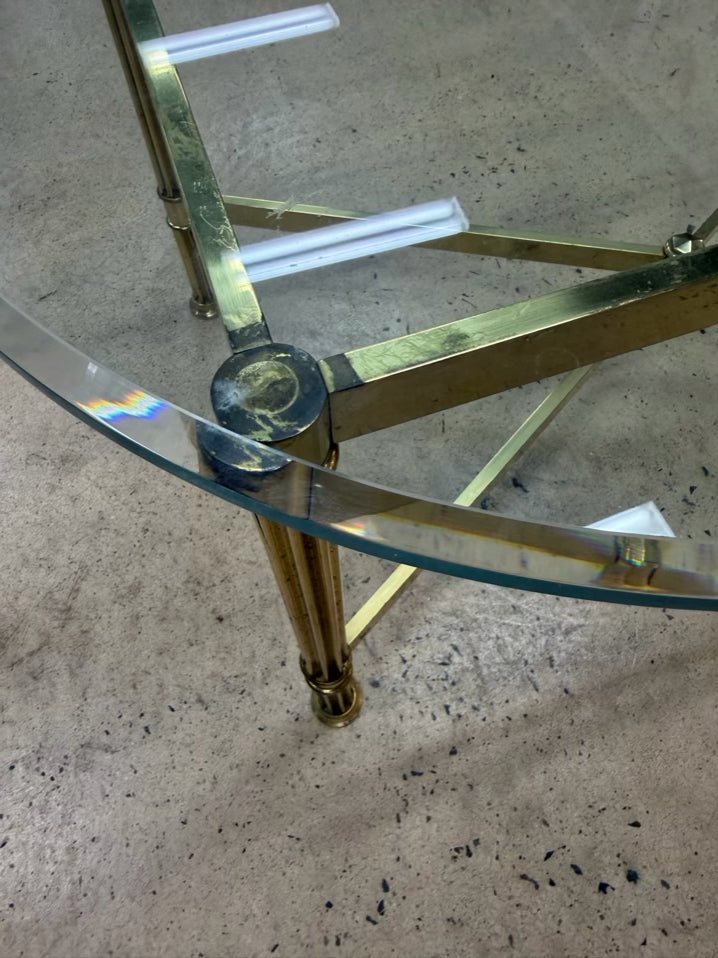 Brass & Glass Oval Coffee Table