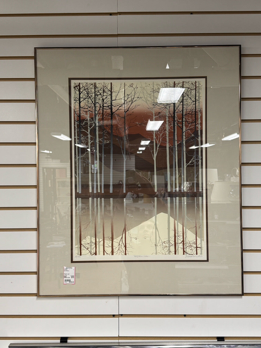 JOY LOWISBURY "Magician Lake" Lithograph in Gold Frame