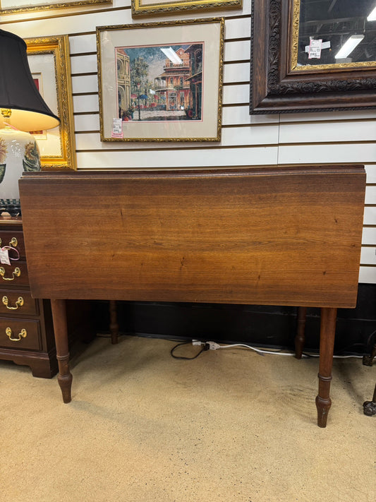 ANTIQUE Wood Drop Leaf Table w/ Drawer