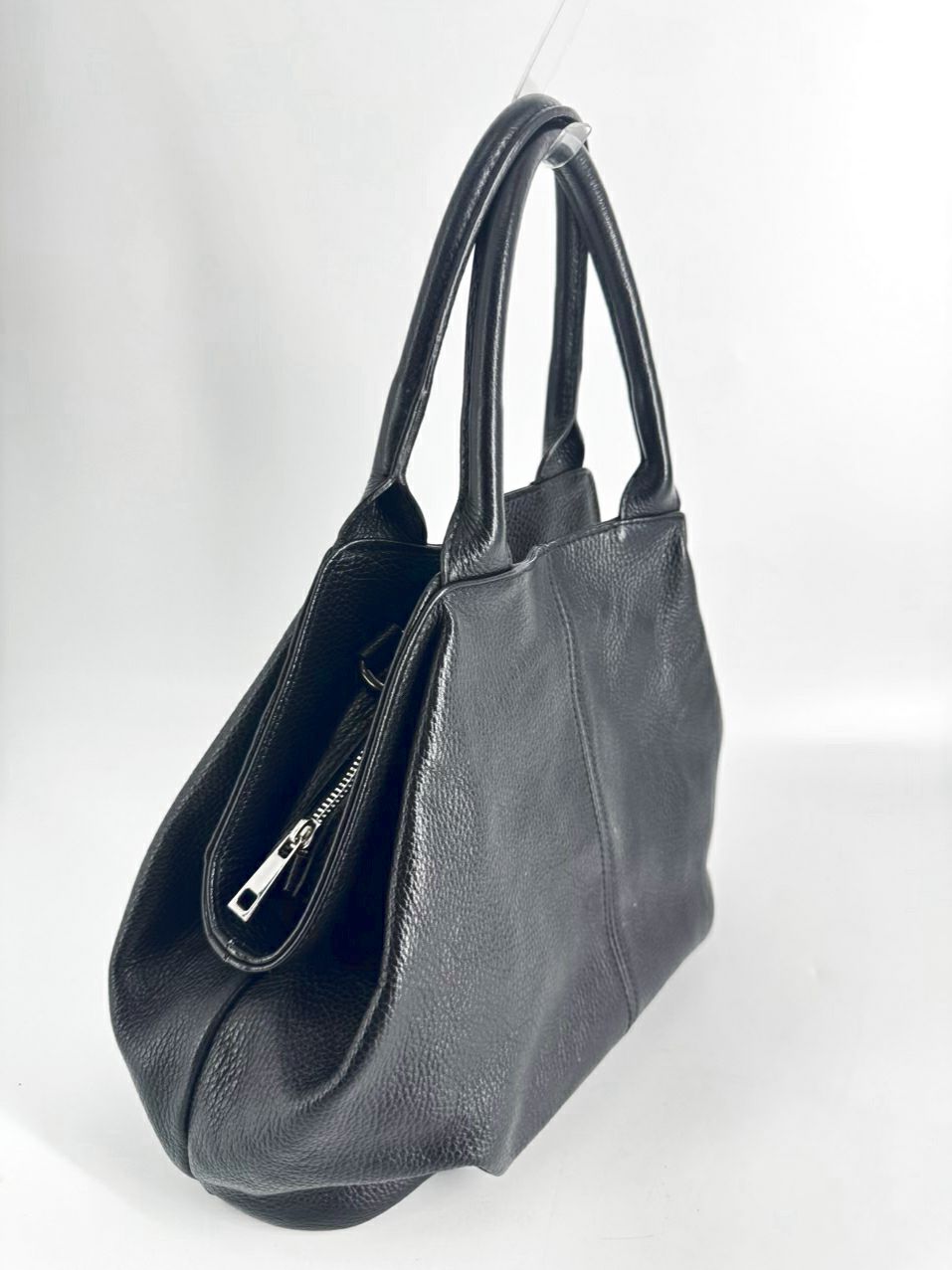 TANO Black Pebbled Leather Purse