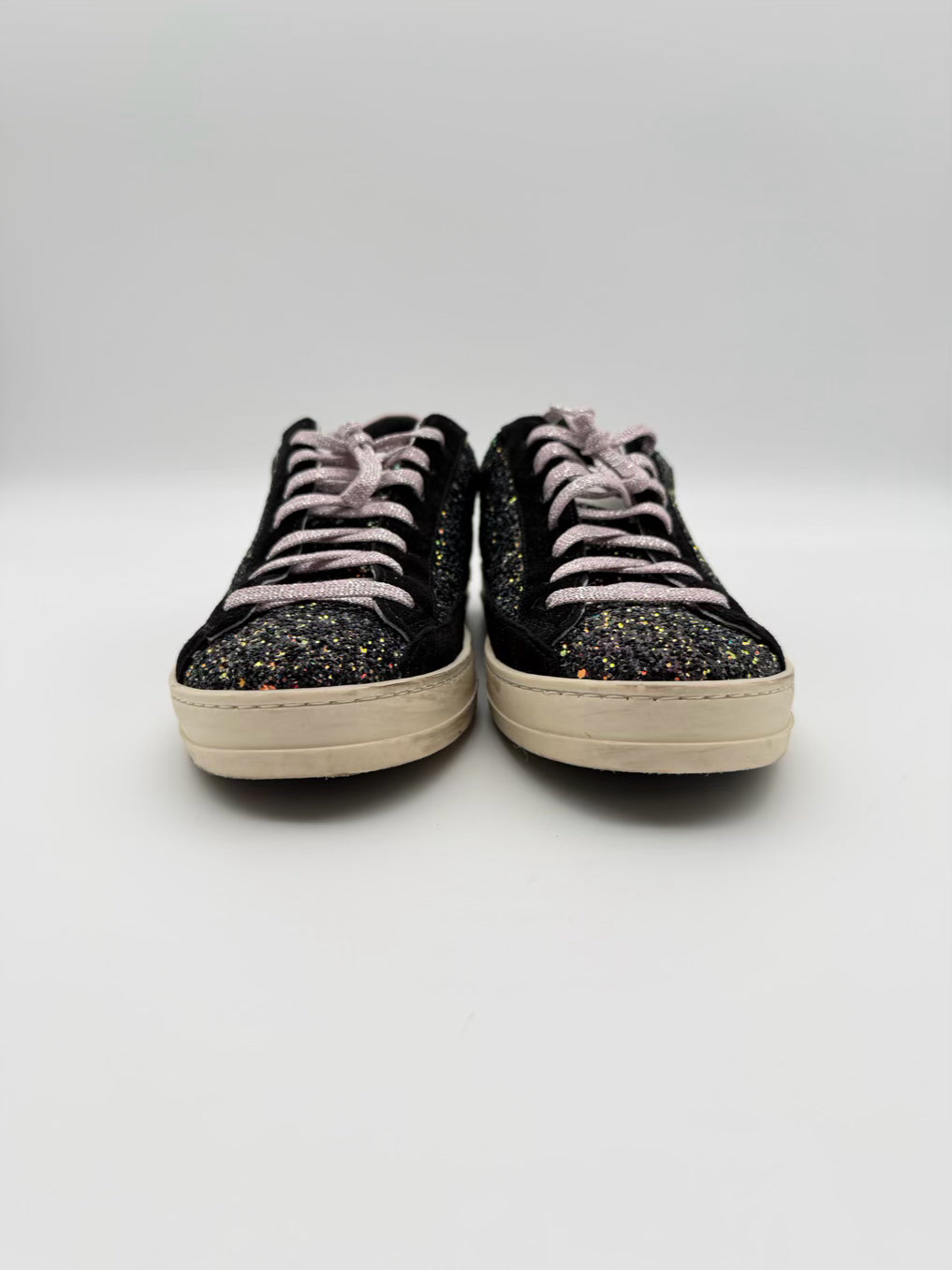 P448 WMNS Size 38 Black Sparkle Sneakers