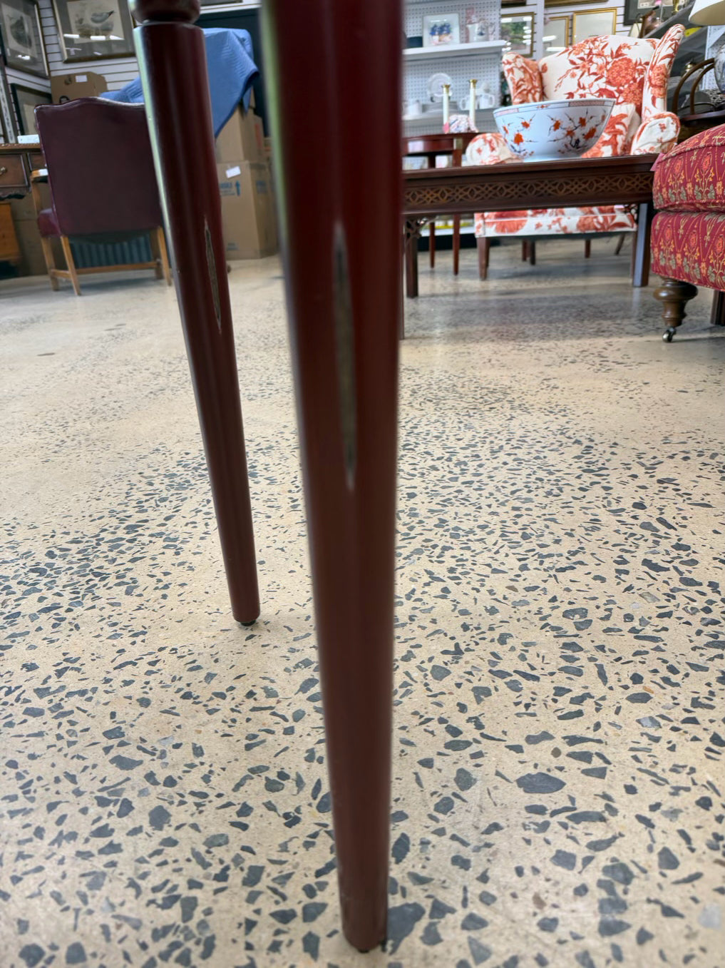 Red Wood End Table w/ Drawer