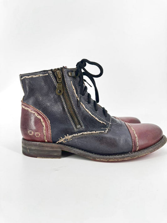 BED STU Size 9.5 Patchwork Leather Boots