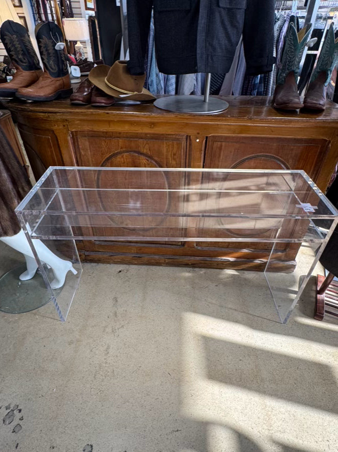 Clear Lucite Desk w/ Shelf
