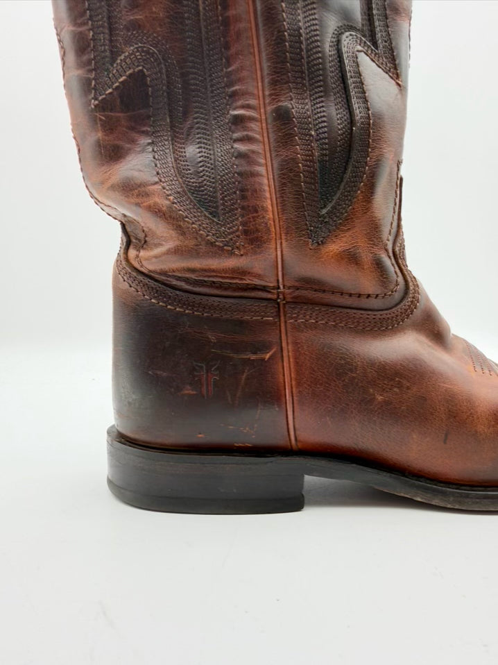 FRYE WMNS Size 8.5 Cognac Leather Western Boots