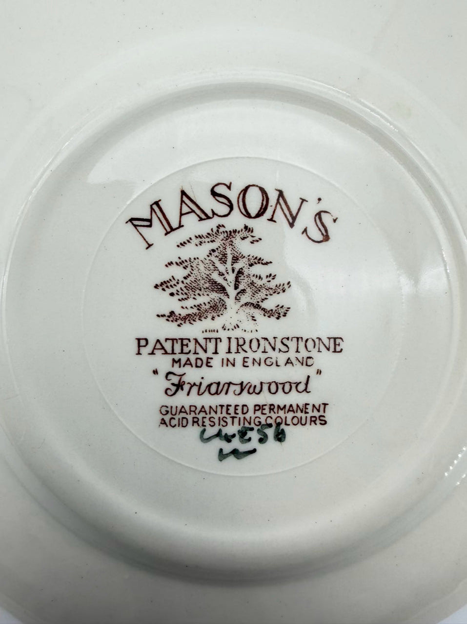 MASON'S Friarswood White & Multicolor Ironstone 5 Piece Dinnerware Setting For 4