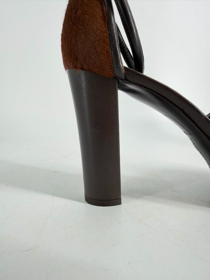 MARION PARKE Size 39 Chocolate Leather Heels