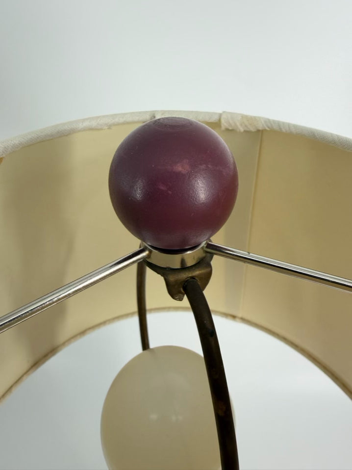 VINTAGE Purple Ceramic Lamp w/ Shade