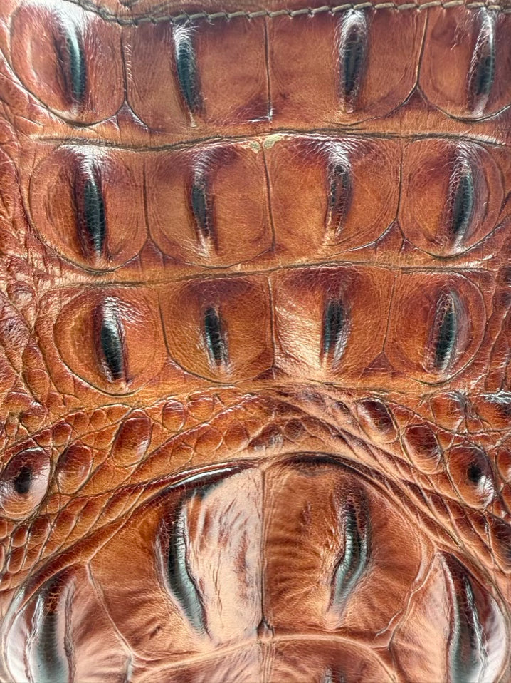 BRAHMIN Almond Leather Embossed Purse