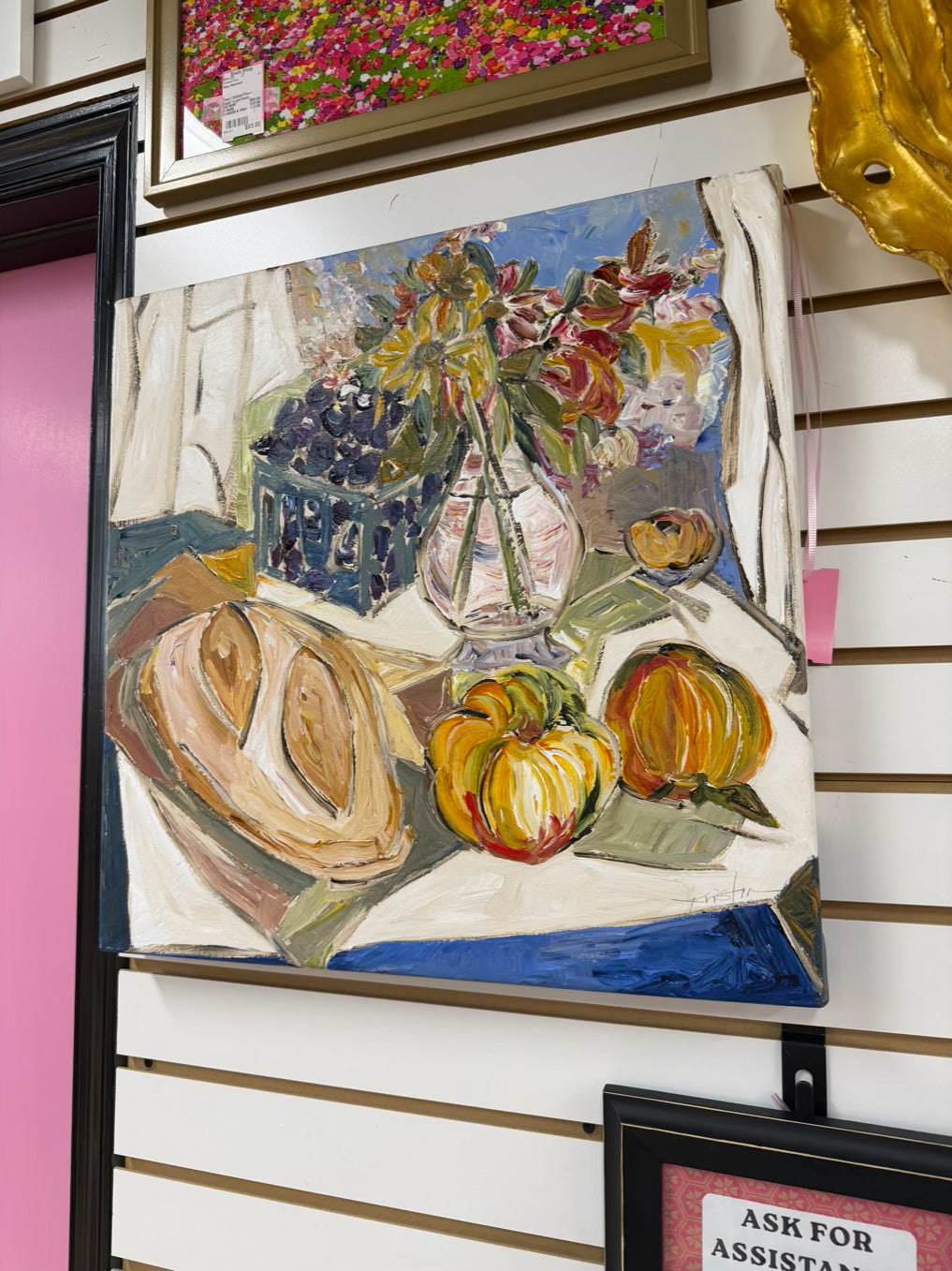SIGNED KRISTIN DAVIS Summer Picnic Painting On Canvas