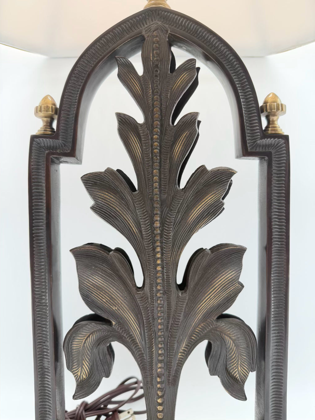 Brass & Metal Fleur De Lis Lamp w/ shade