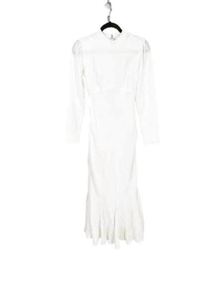 DISSH Wmn's Size 6 White Linen Backless Evening Gown NWT