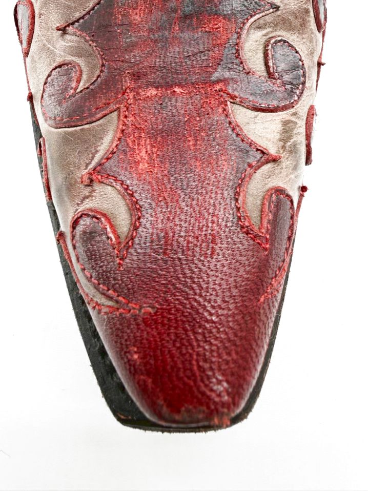DAN POST WMNS Size 8 Red & Cream Leather Boots
