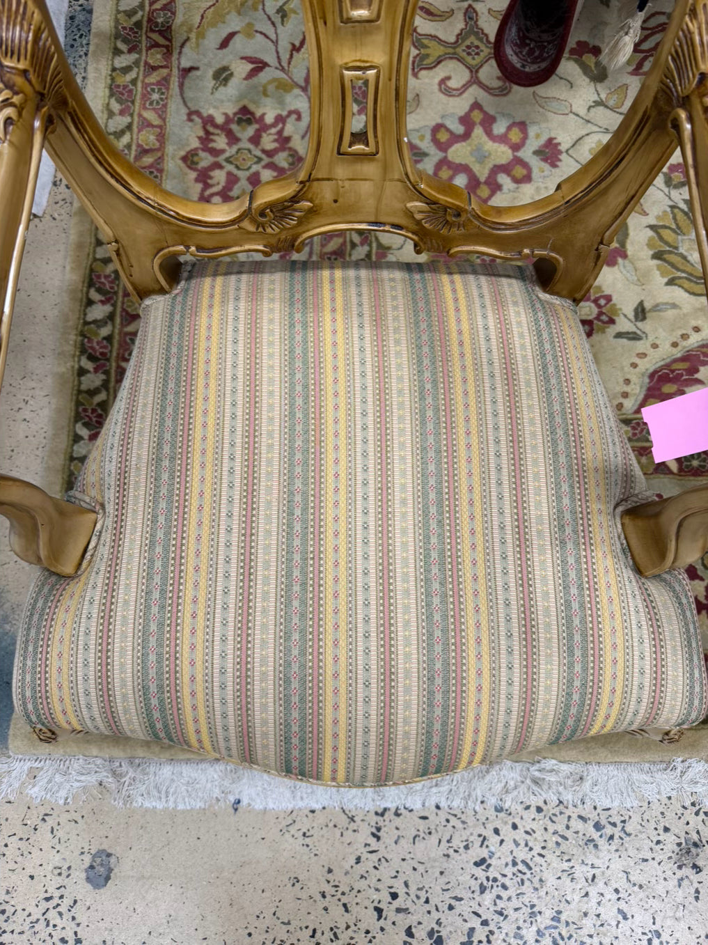 Light Resin Queen Ann Chair w/ Fabric Seat