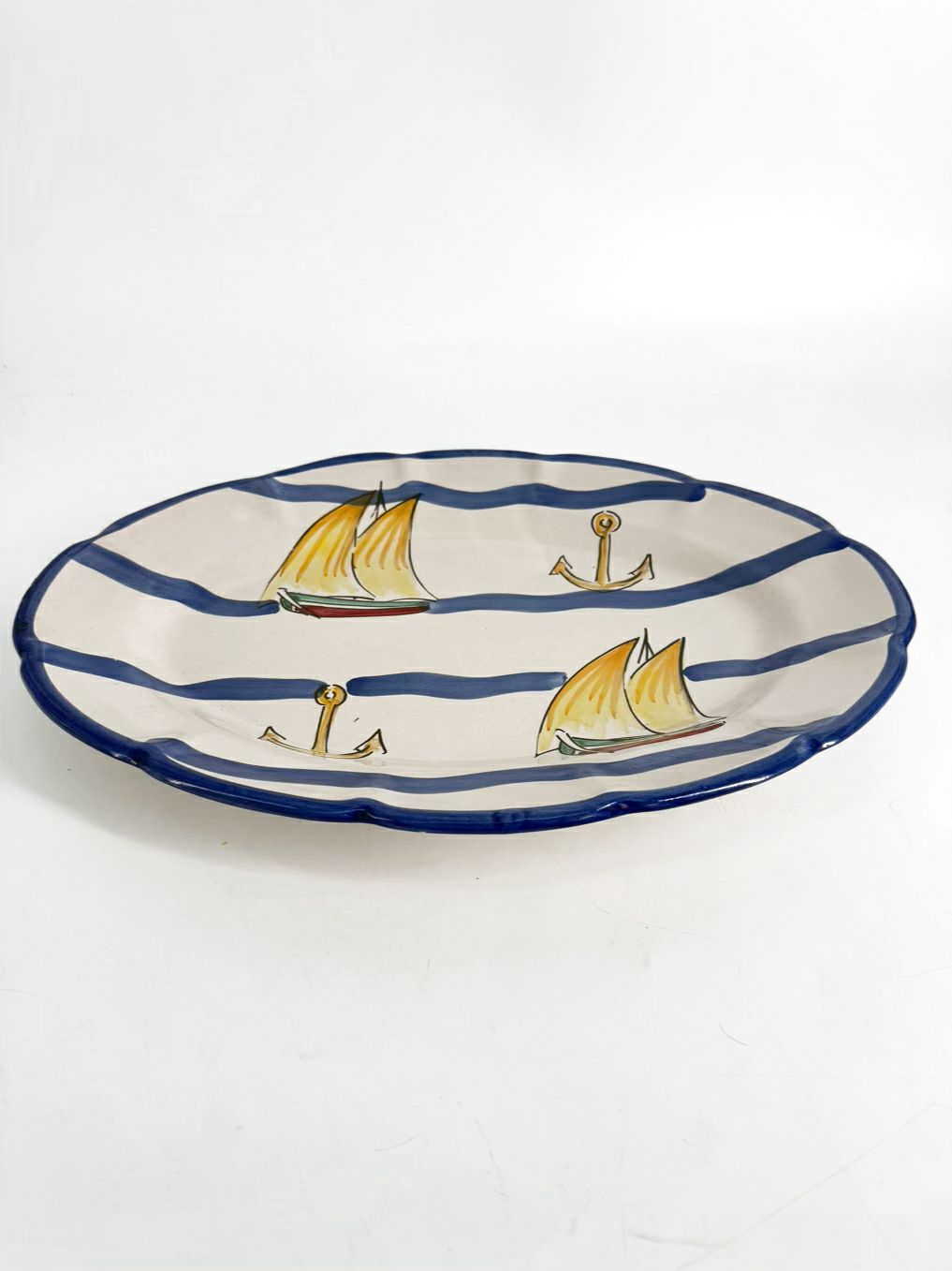 VIETRI Capri Solimene Yellow, Blue & White Pottery Platter