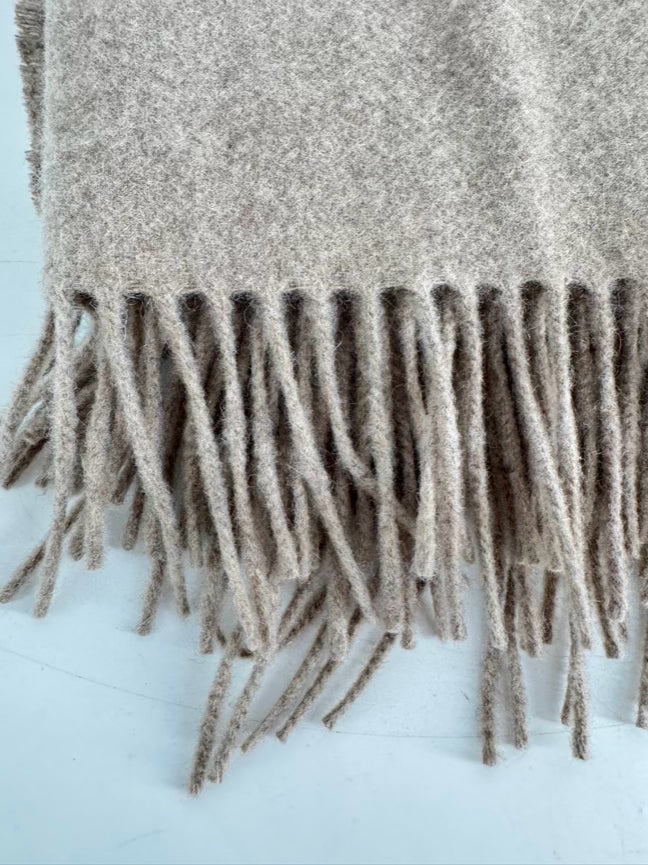 NATUZZI Light Tan Cashmere Afghan